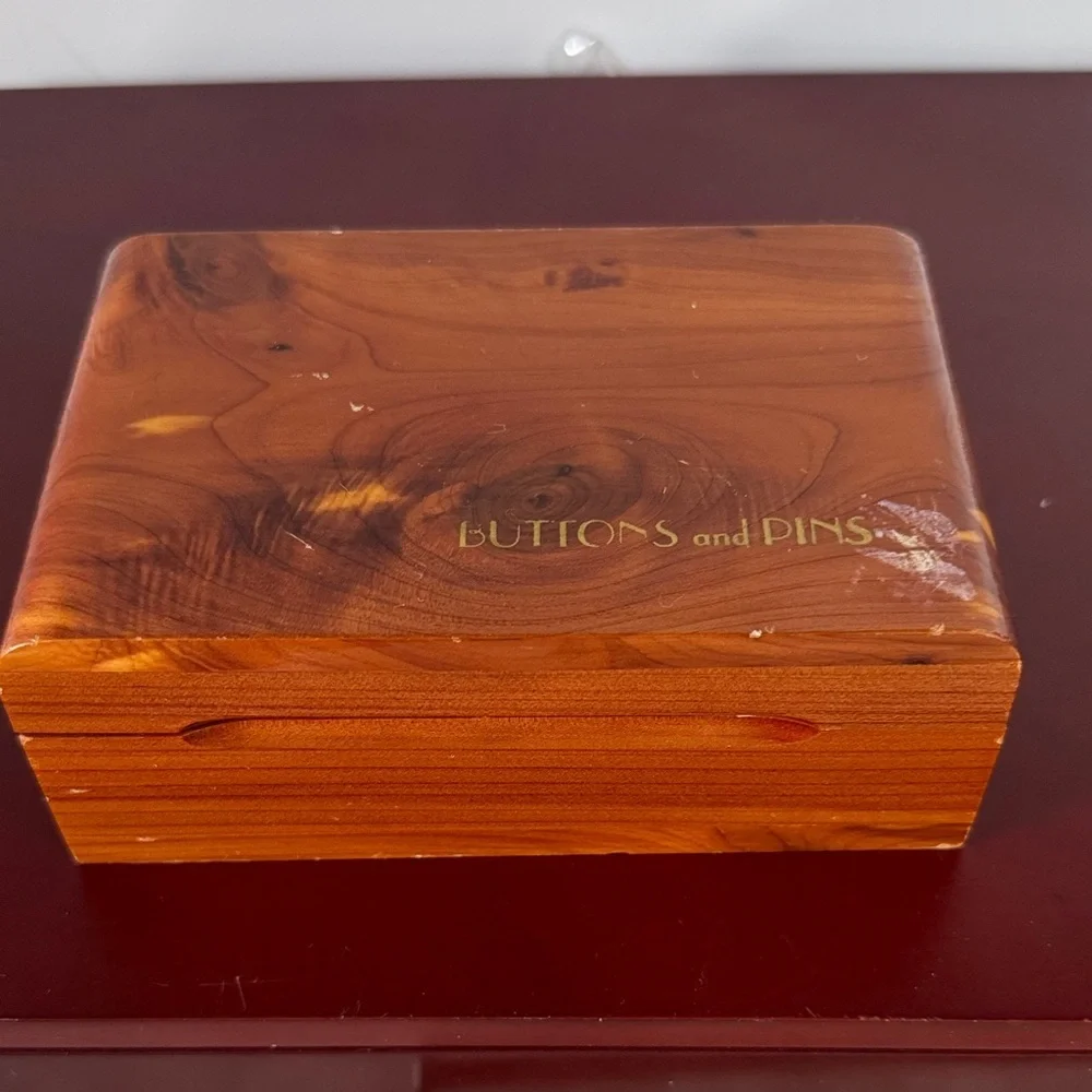 Vintage Cedar Wood Trinket Box 
